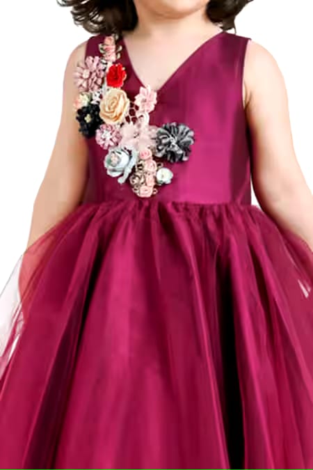 Maroon Silk Blended Dress