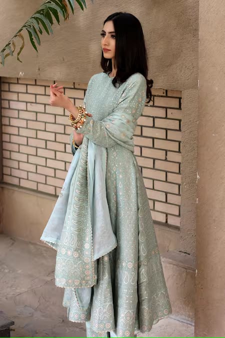 SEA GREEN ANARKALI SET