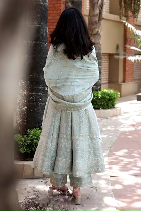 SEA GREEN ANARKALI SET