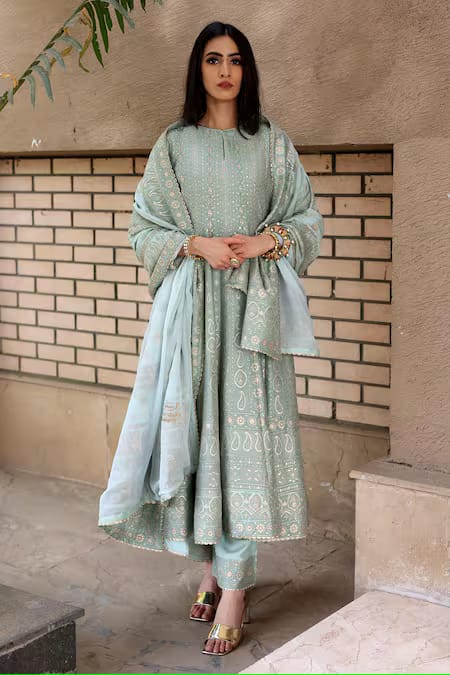 SEA GREEN ANARKALI SET